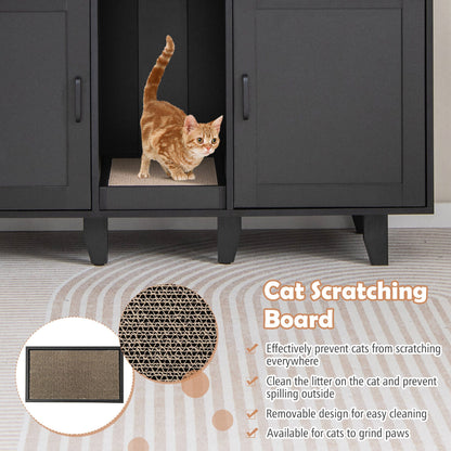 Cat Litter Box Enclosure TV Stand Cabinet Hidden Cat House