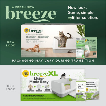 Purina  Breeze Bigger Cat Litter Box System Kit with Pellet Cat Litter, XL Litter Box and Litter Box Pads