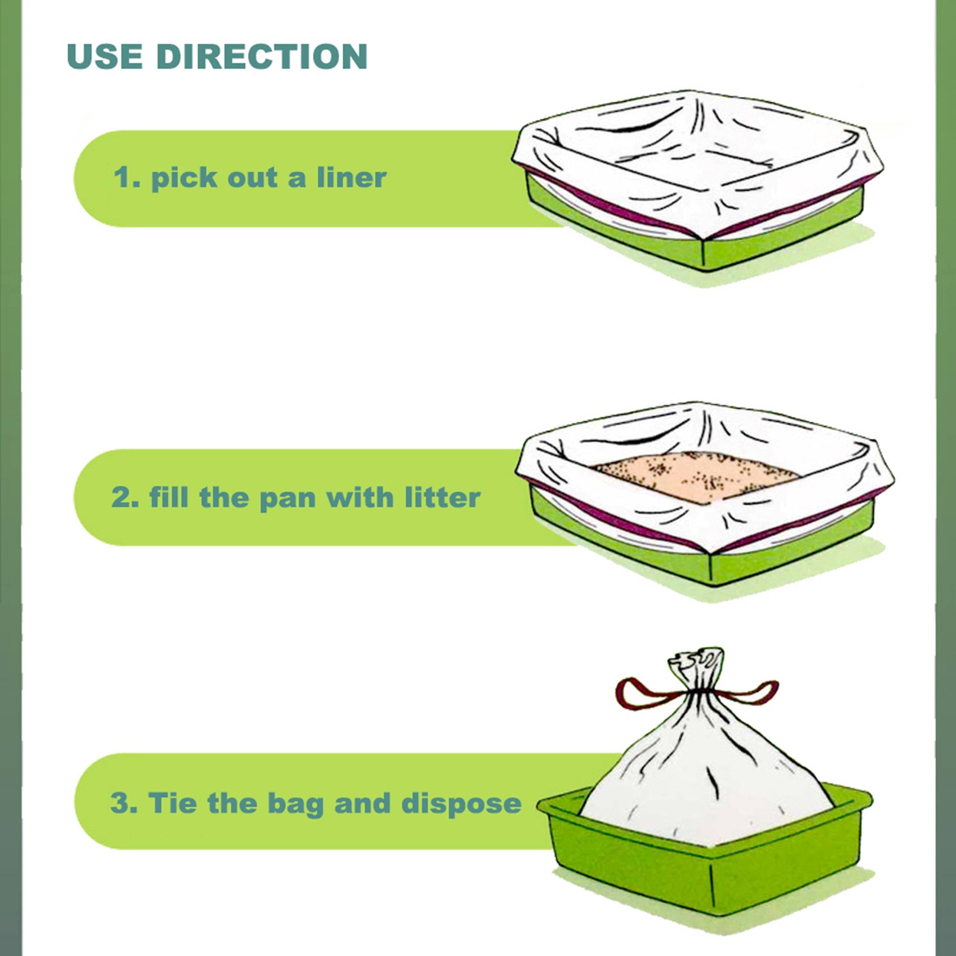 Cat Litter Box Liners, Drawstring Litter Liner Bag, Extra Large, 2 Pack