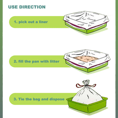 Cat Litter Box Liners, Drawstring Litter Liner Bag, Extra Large, 2 Pack
