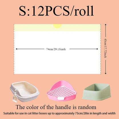 1/2/3Rolls Disposable Cat Litter Bags Disposable Pet Waste Bag with Drawstring Quick Clean Portable Cat Litter Box Liners Bags