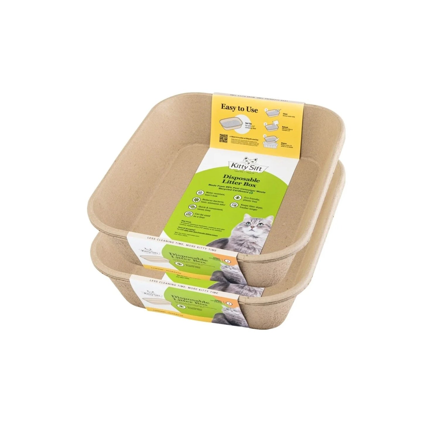 Eco-Friendly Disposable Litter Box Jumbo for Cats (Pack of 6)