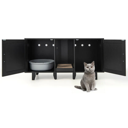 Cat Litter Box Enclosure TV Stand Cabinet Hidden Cat House