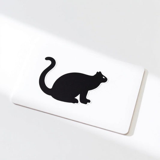 Black Cat Silhouette Laptop Sticker