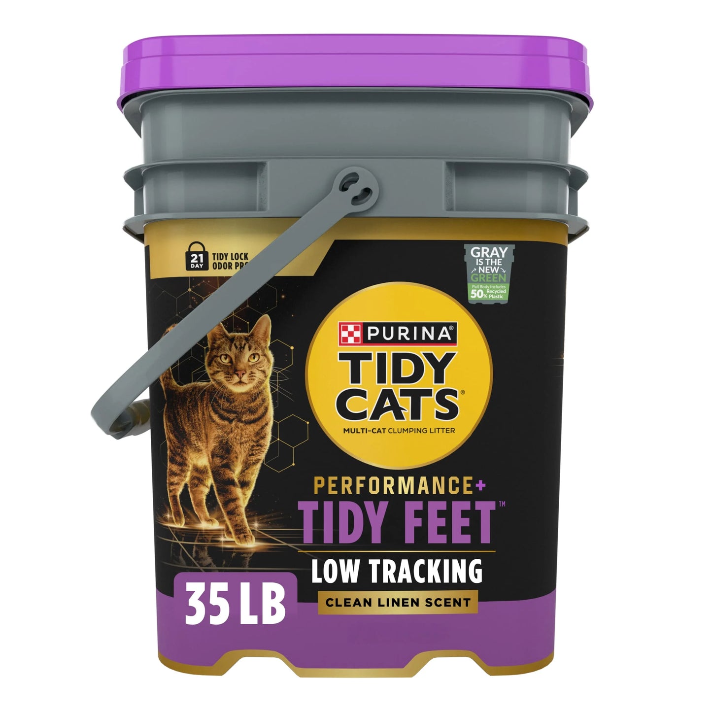 Purina  Performance plus Tidy Feet Low Tracking Cat Litter, Clean Linen Scent, 35 Lb Pail