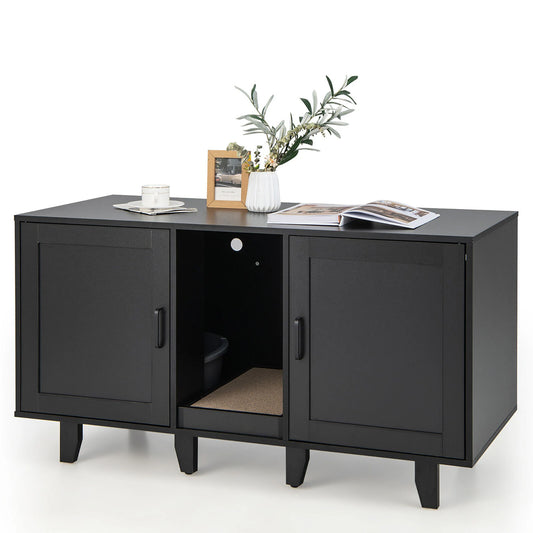 Cat Litter Box Enclosure TV Stand Cabinet Hidden Cat House