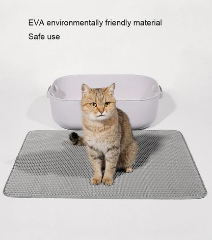 Waterproof Cat Litter Mat Pet Toilet Double Layer Foldable Cat Litter Basin Mat Nonslip Washable Clean Supplie Pet Cat Sand Pad