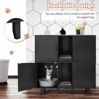 Cat Litter Box Enclosure TV Stand Cabinet Hidden Cat House